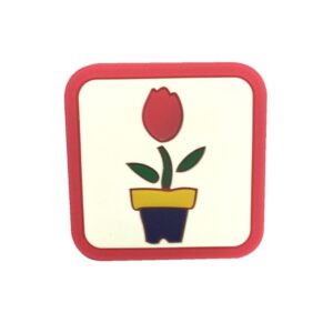 Puxador Desenho de Flor em Vaso